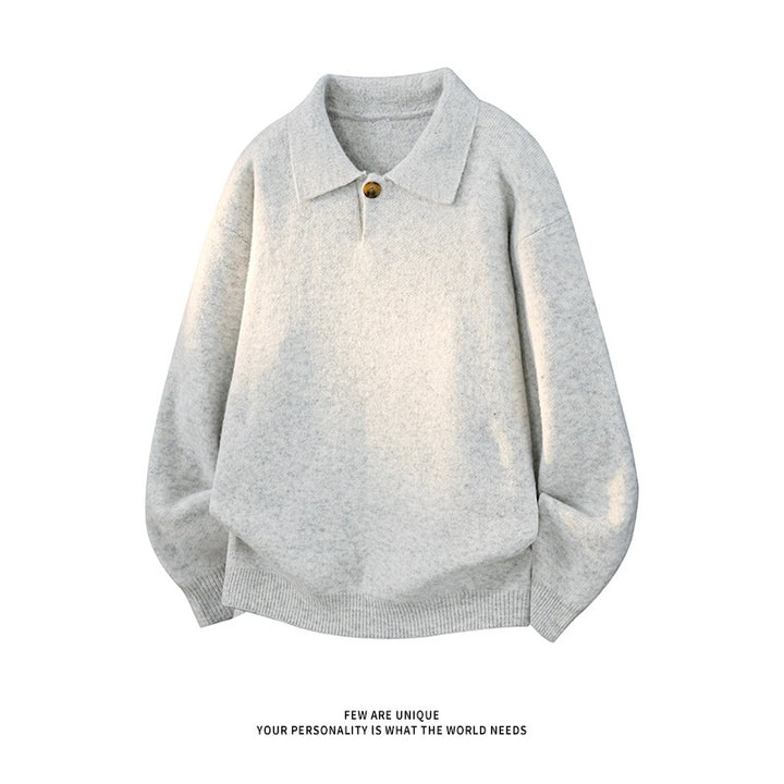 Damen Oversize-Strickpullover mit Polokragen und Ein-Knopf-Detail Echo Archiv