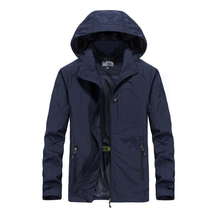 Herren Leichte Kapuzen-Outdoorjacke im technischen Look mit atmungsaktivem Meshfutter und Reißverschlusstaschen – Taviero