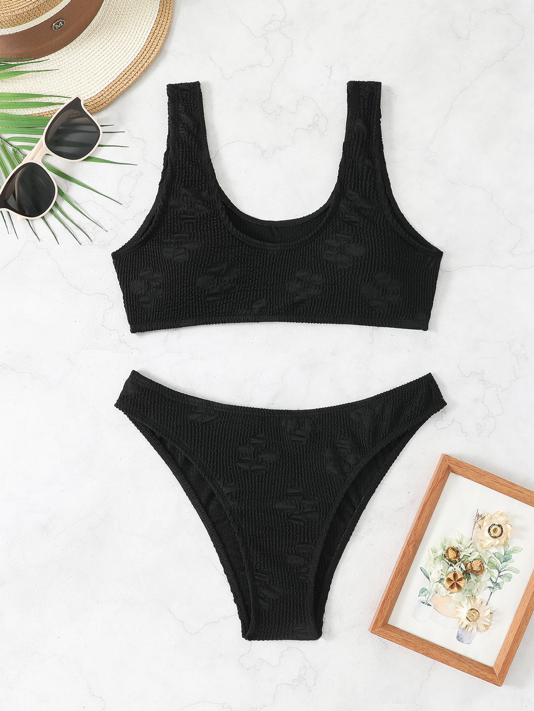 Damen Crop-Bikini-Set mit strukturierter Oberfläche Echo Archiv