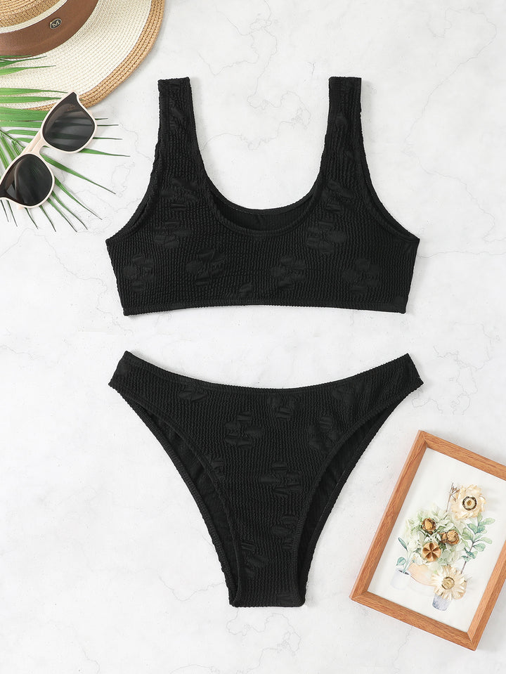 Damen Crop-Bikini-Set mit strukturierter Oberfläche Echo Archiv