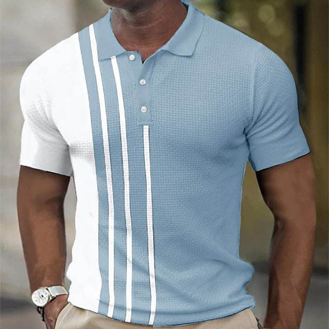 Herren sportliches Polohemd mit modernen Streifen Echoarchiv