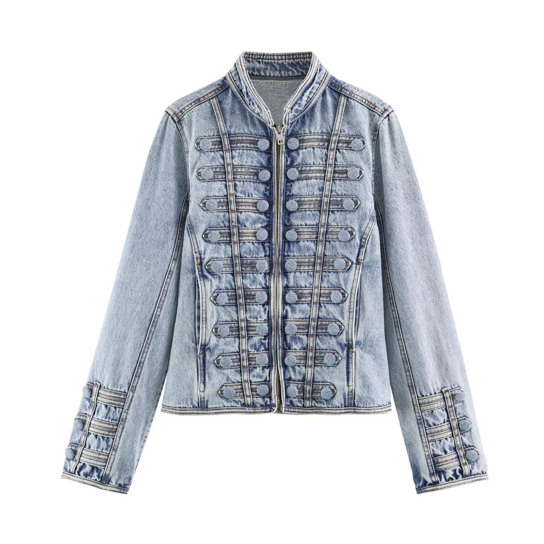 Damen Taillierte Kurzjacke im historischen Uniformstil mit Stehkragen Echo Archiv