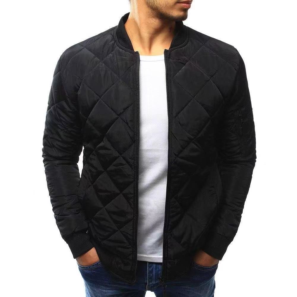 Herren gesteppte Übergangsjacke mit hohem Kragen und seitlichen Taschen Echoarchiv