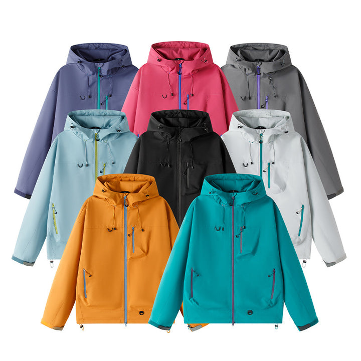 Herren Leichte Tech-Softshelljacke mit Kapuze, verstellbarem Saum und Kontrast-Reißverschlüssen Echo Archiv