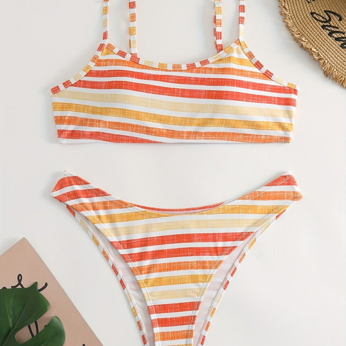 Damen Sportlicher Streifen-Bikini – Maréssa