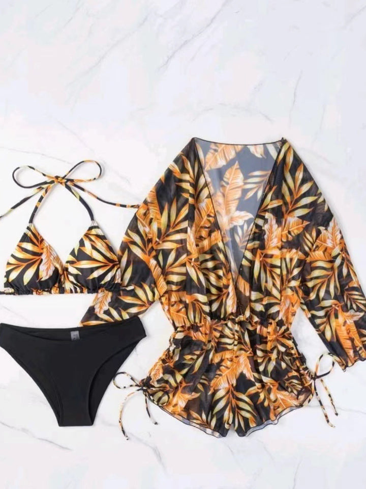 Damen Strandoutfit im Set mit kombiniertem Bikini und lässiger Kaftan Echo Archiv