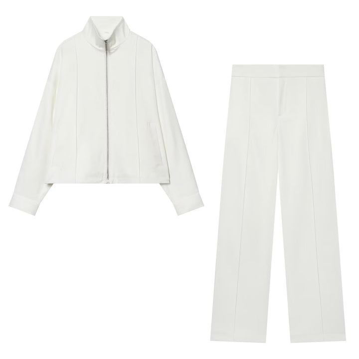 Damen Cropped‑Kastige Übergangsjacke mit Funnelkragen und durchgehendem Reißverschluss Echoarchiv