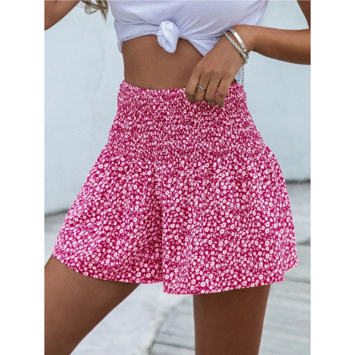 Damen Shorts mit elastischem Taillenbund und floralem Design Echo Archiv