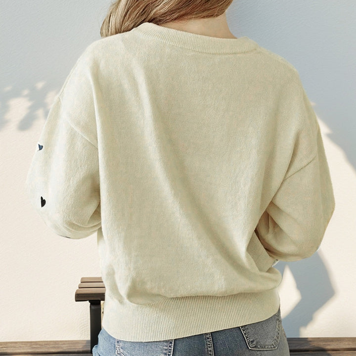 Damen Oversize-Strickpullover mit Ballonärmeln und Rippbündchen Echoarchiv