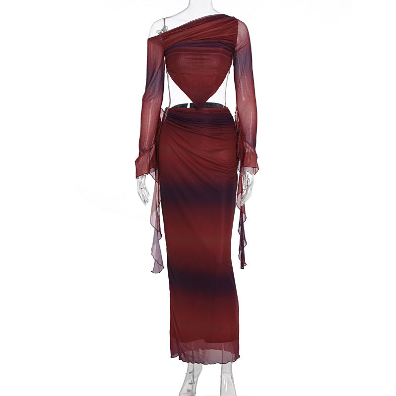 Damen Asymmetrisches Maxikleid mit raffinierten Cut-Outs und innovativem Design Echo Archiv