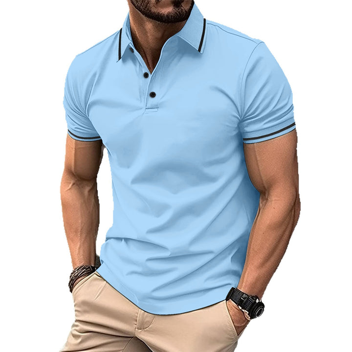 Herren Elegantes Polohemd mit dekorativen Kontrastdetails und atmungsaktiver Stoffqualität Echoarchiv
