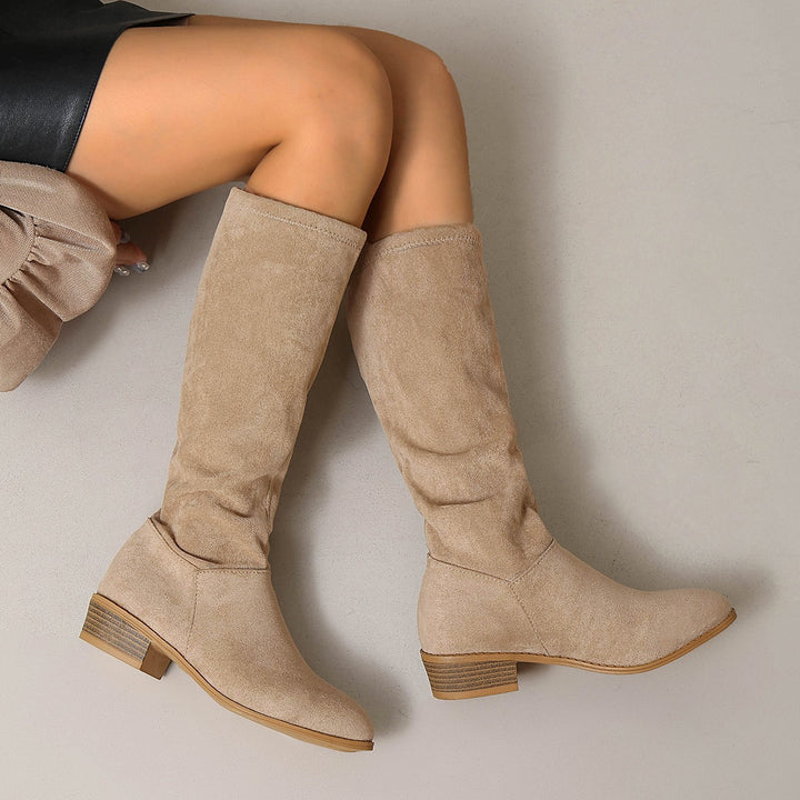 Damen Komfortable Wildleder Overkneestiefel Echo Archiv