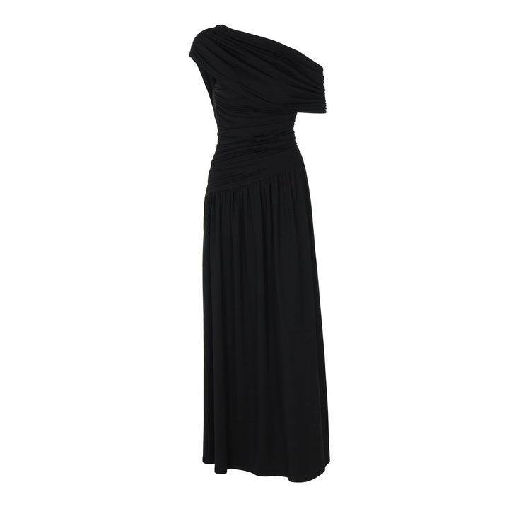 Damen Elegantes asymmetrisches Maxikleid mit Raffungen Echoarchiv