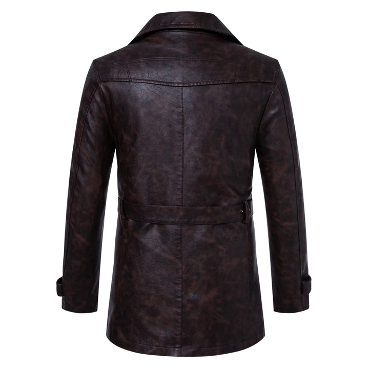 Herren modische Kunstlederjacke mit seitlichem Reißverschluss und stilvollem Stehkragen Echoarchiv