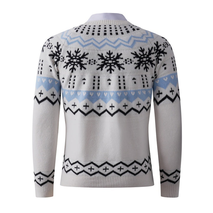 Herren modischer Strickpullover mit kreativem Schneemuster Echoarchiv