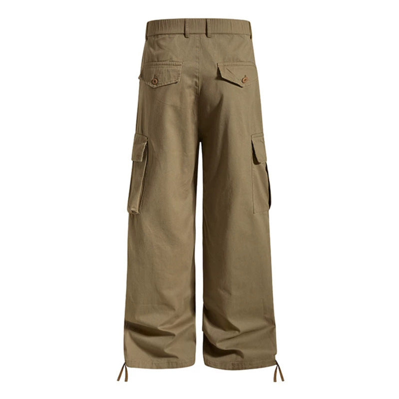 Damen weite Cargo-Hose im Utility-Stil mit Multifunktions-Taschen und Saum-Tunnelzug Echoarchiv