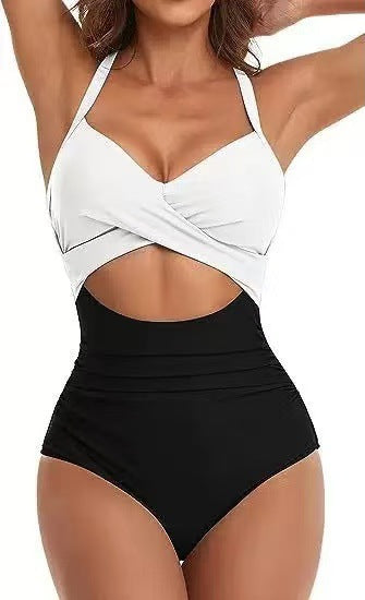 Damen Einteiliger Bikini mit modischem Cut-Out und Animal-Print Echo Archiv