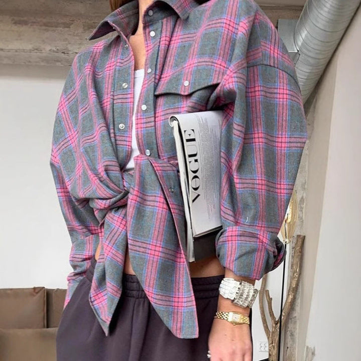 DamenOversized Karo-Hemdbluse Echoarchiv