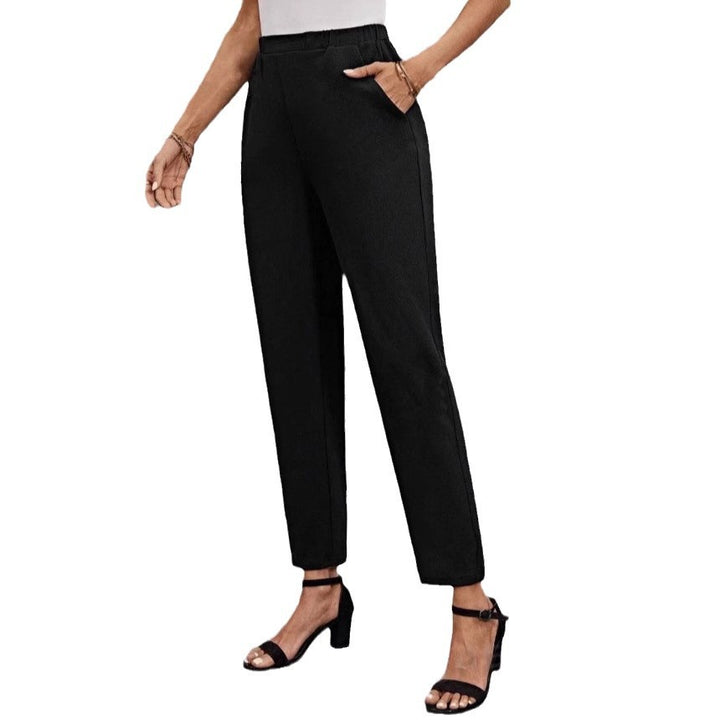 Damen nan hochgeschnittene konisch geschnittene Business-Hose mit elastischem Bund und seitlichen Eingrifftaschen Echo Archiv