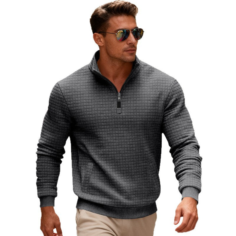 Herren Sportlicher Stehkragenpullover mit Reißverschluss Echoarchiv