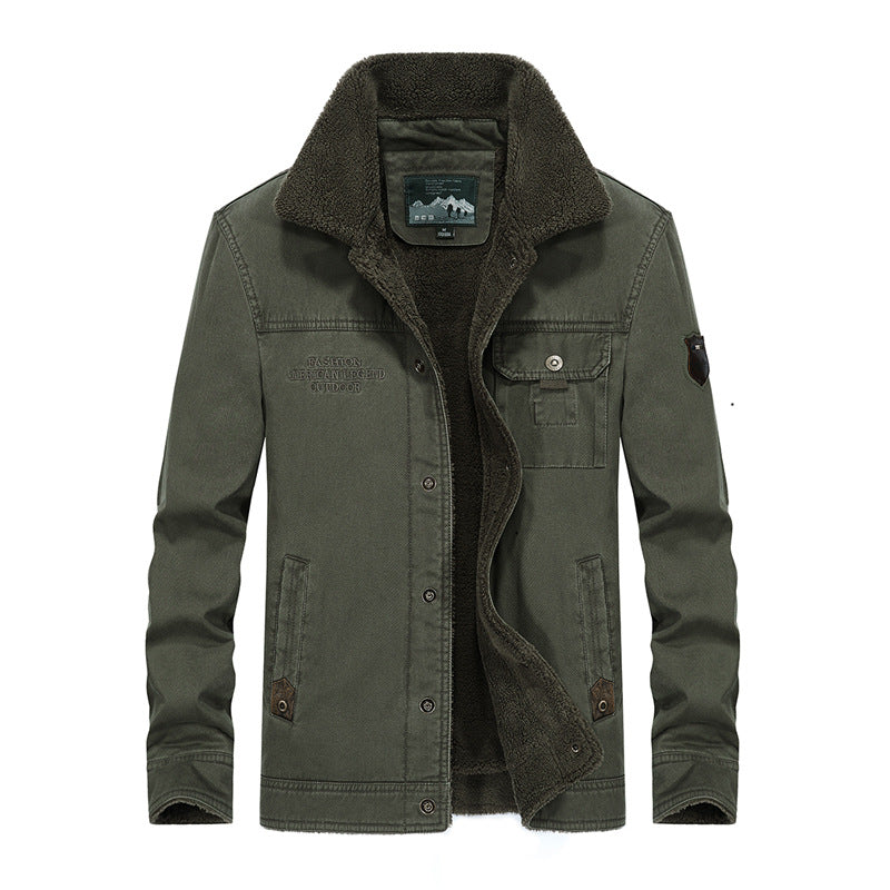 Herren wattierte Sherpa-Canvas Feldjacke mit Teddyfutter und Thermoisolierung Echoarchiv