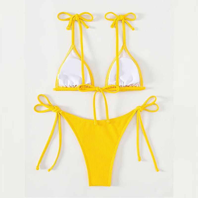 Damen Triangel-Bikini mit verstellbaren Trägern und hohem Beinausschnitt Echo Archiv