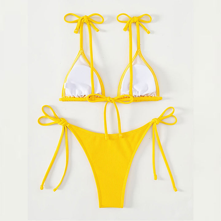 Damen Triangel-Bikini mit verstellbaren Trägern und hohem Beinausschnitt Echo Archiv