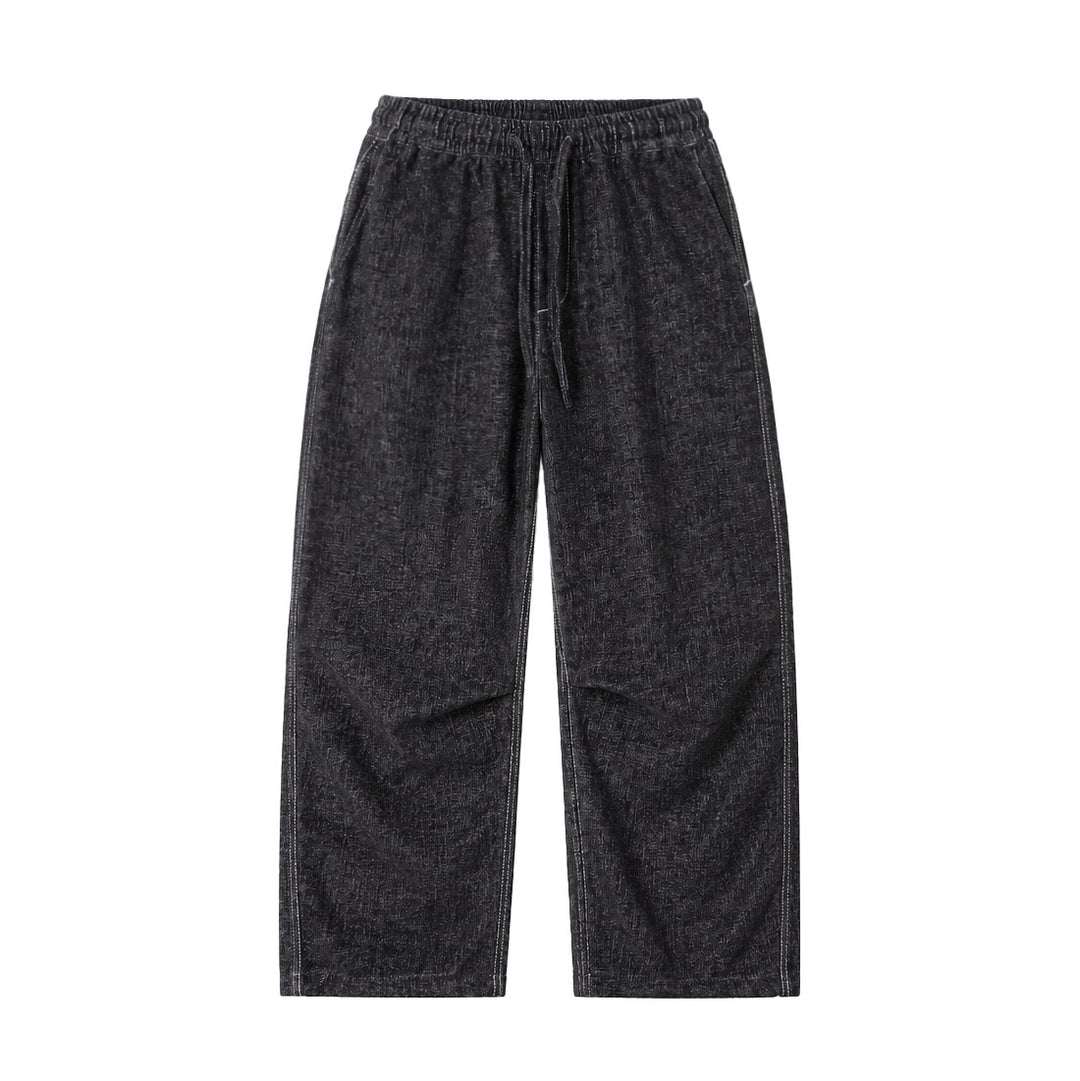 Damen Locker geschnittene Cropped-Hose mit hohem elastischem Bund und Kordelzug aus strukturierter Leinenmischung Echoarchiv