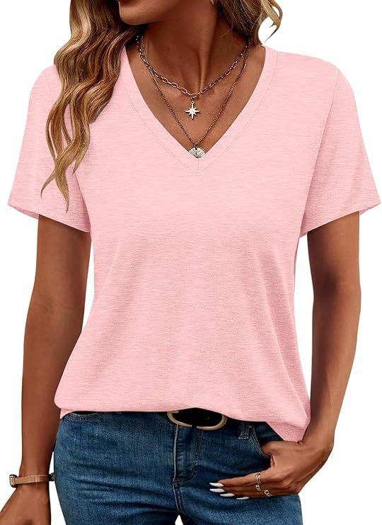 Damen V-Ausschnitt T-Shirt Aus Weichem Single Jersey Echoarchiv