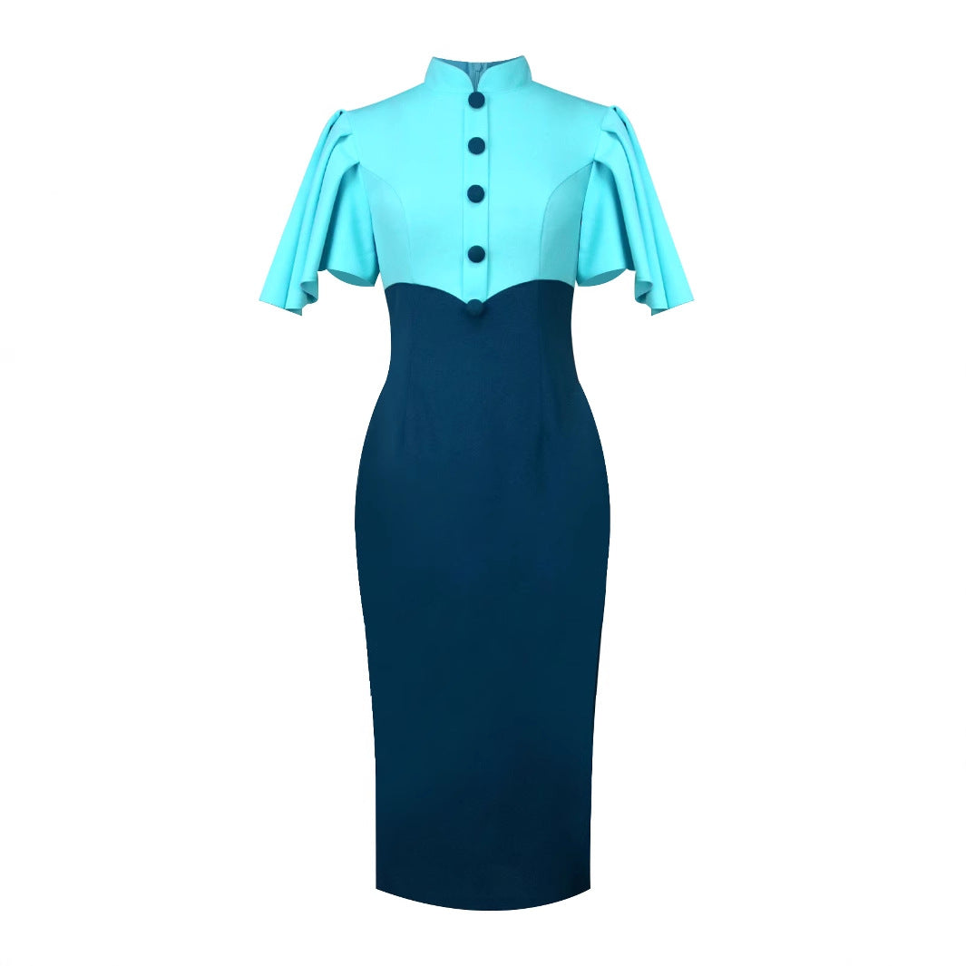 Damen Elegantes Bleistiftkleid mit Volantärmeln Echo Archiv