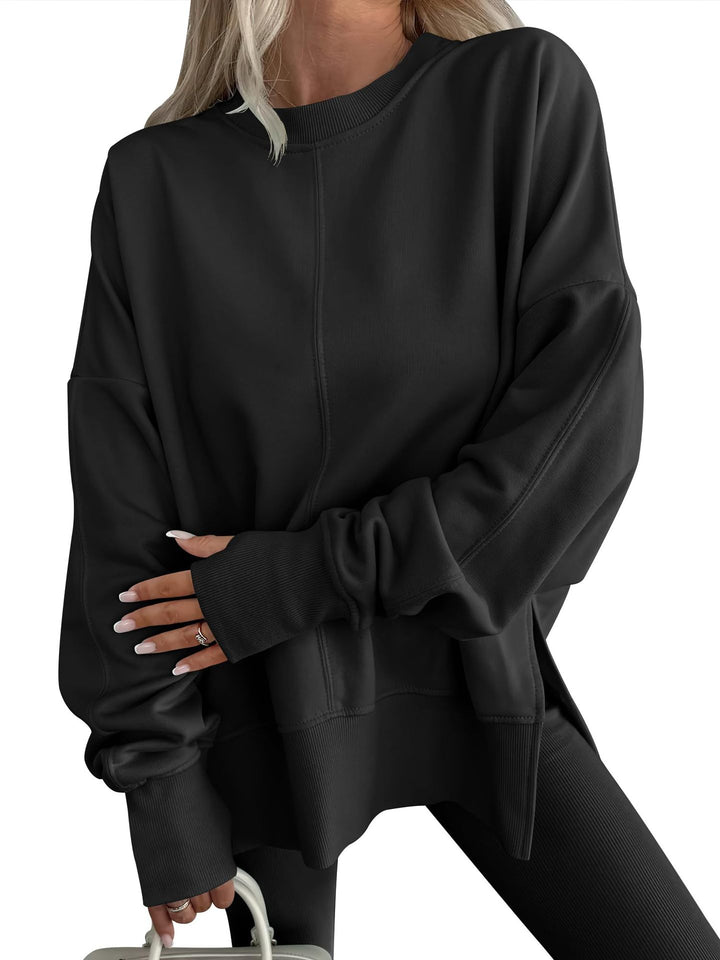 Damen Oversize-Sweatshirt mit Mittelnähte, Rundhals und überschnittener Schulter Echo Archiv
