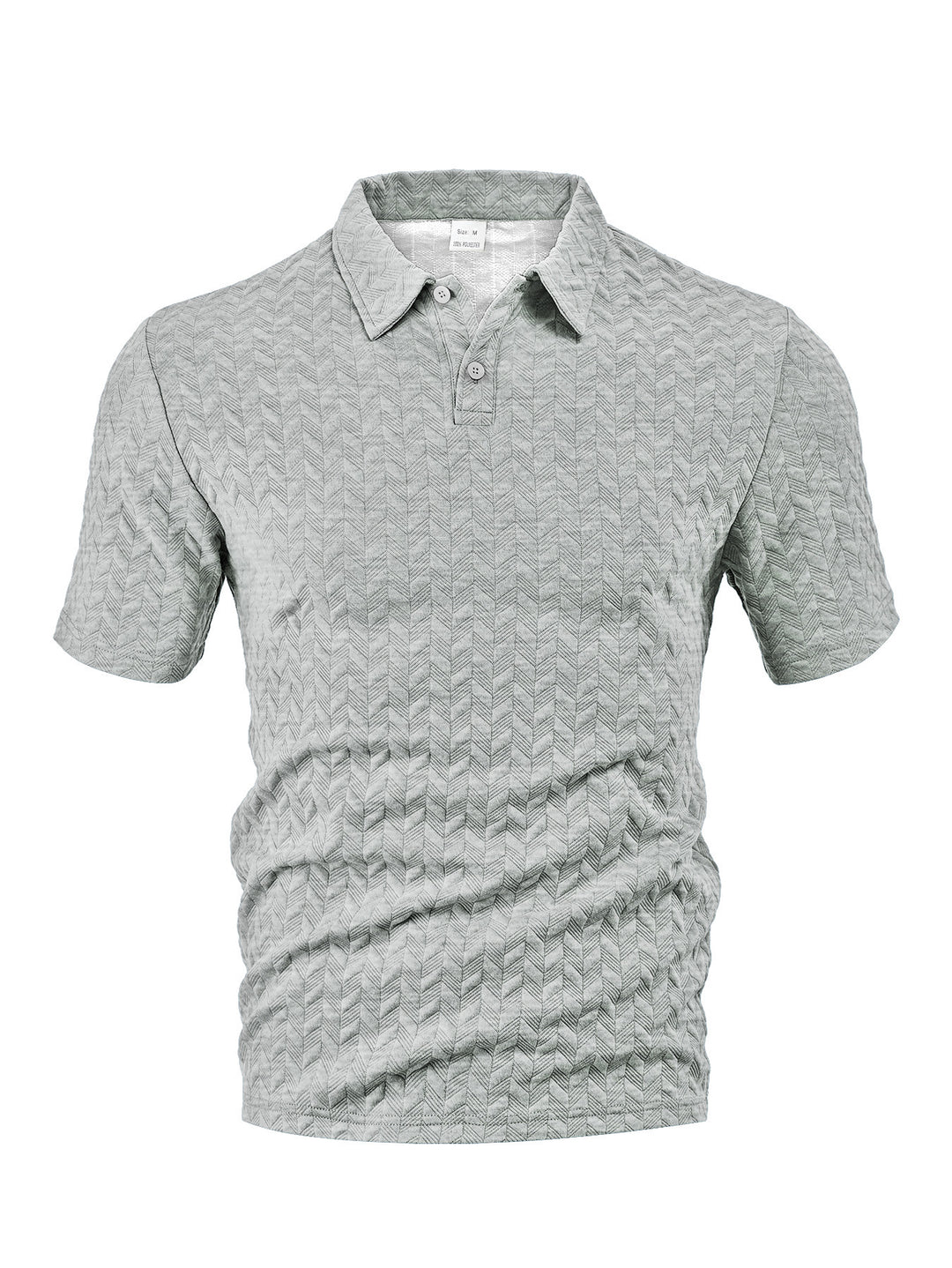 Herren nan kurzärmeliges Poloshirt mit eingeprägter Zickzackstruktur und klassischem Hemdkragen Echo Archiv