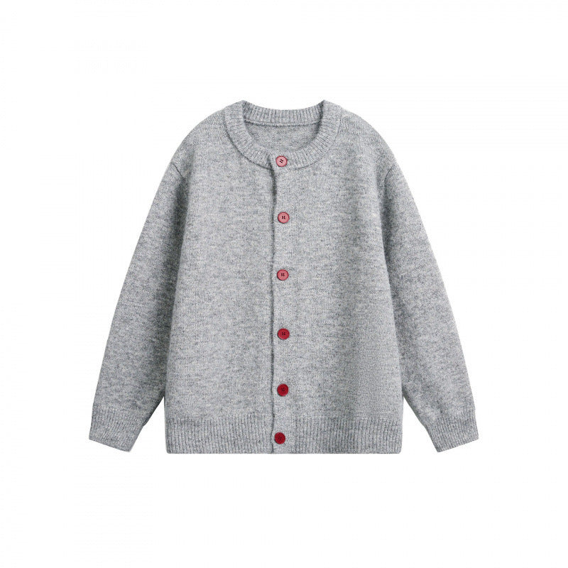Damen Geknöpfte Strickjacke im Oversize‑Cut mit Rundhals, Rippbündchen und kontrastknöpfen Echo Archiv