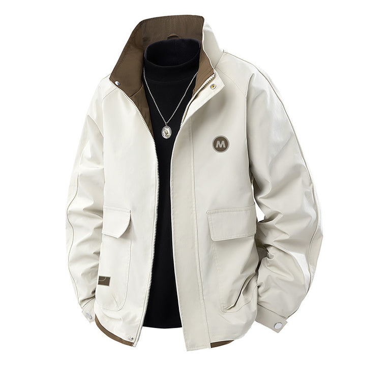 Herren Leichter Urbaner Blouson mit hohem Stehkragen, Kontrastfutter und Pattentaschen Echo Archiv