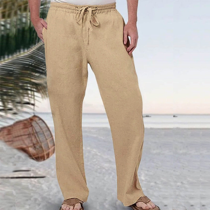 Herren nan weiche Loungehose aus Baumwolljersey mit elastischem Tunnelzugbund und seitlichen Eingrifftaschen Echo Archiv