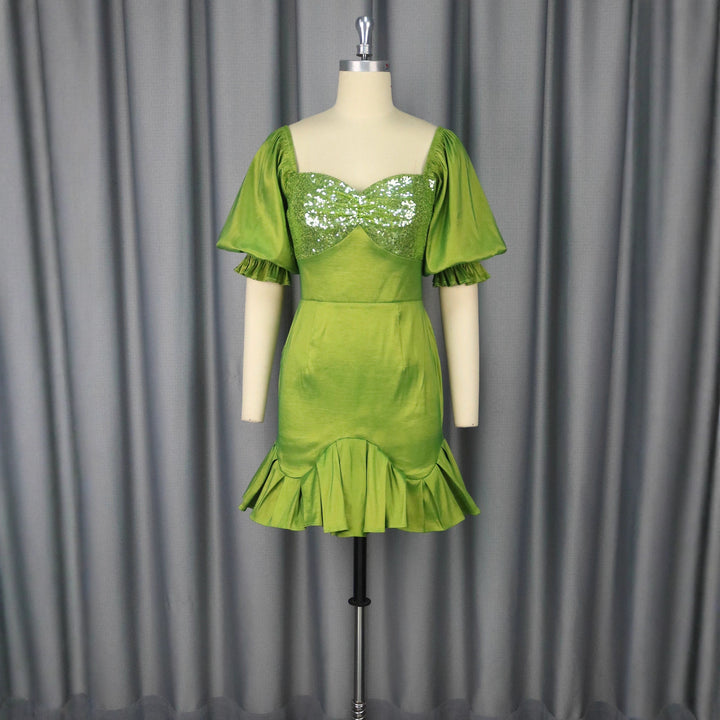 Damen Festliches Kleid mit glitzerndem Bustier und voluminösen Ärmeln Echo Archiv