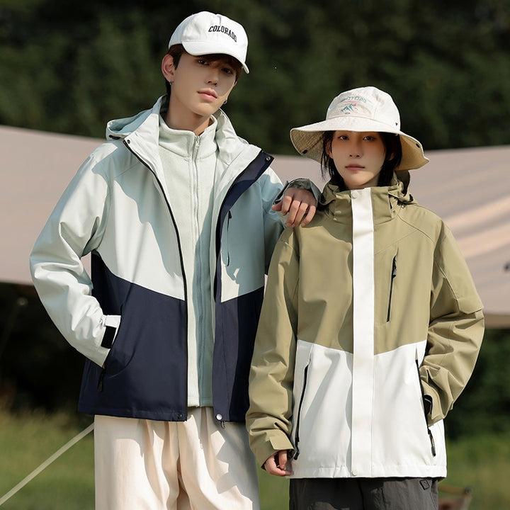 Herren Zweifarbige Wind- und Wasserabweisende Softshelljacke mit Kapuze Echoarchiv