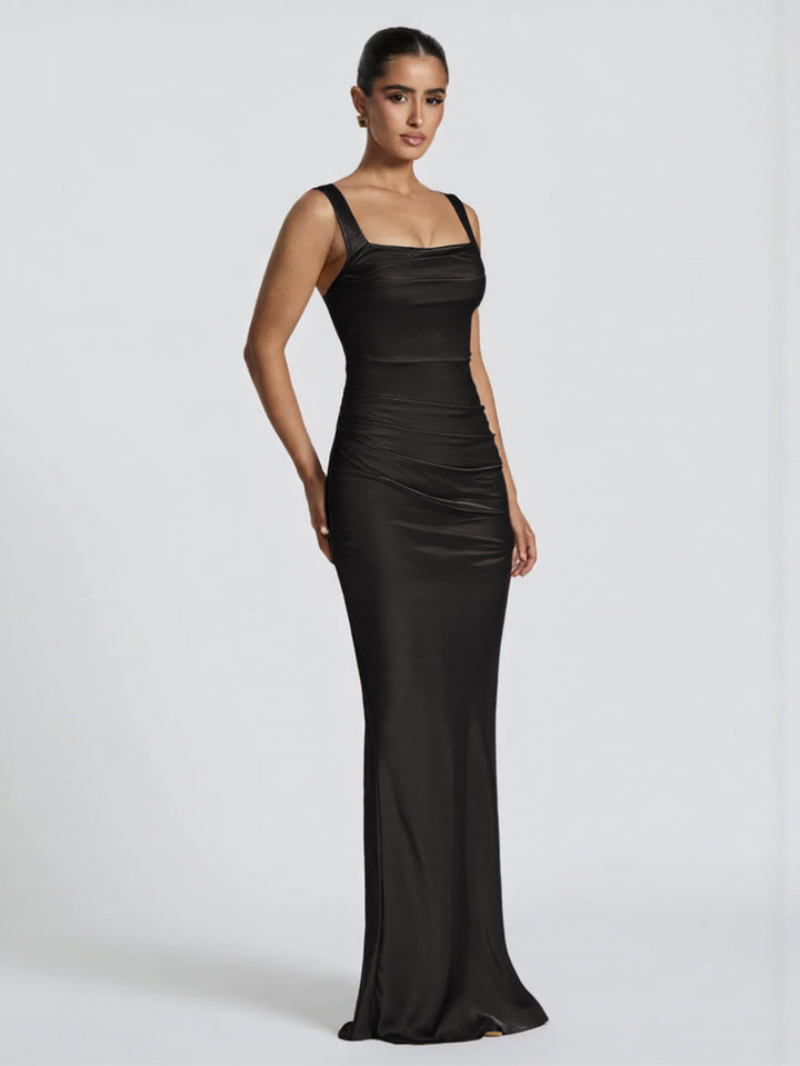 Damen Elegantes Satin-Maxi-Kleid mit figurschmeichelndem Design Echo Archiv