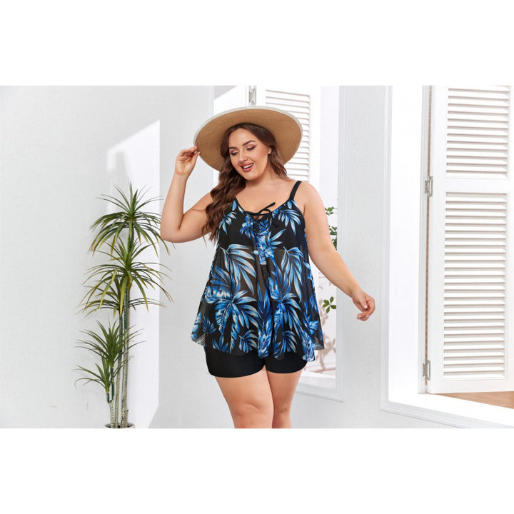 Damen Tankini-Set mit floralem Oberteil und figurbetonendem Unterteil Echo Archiv