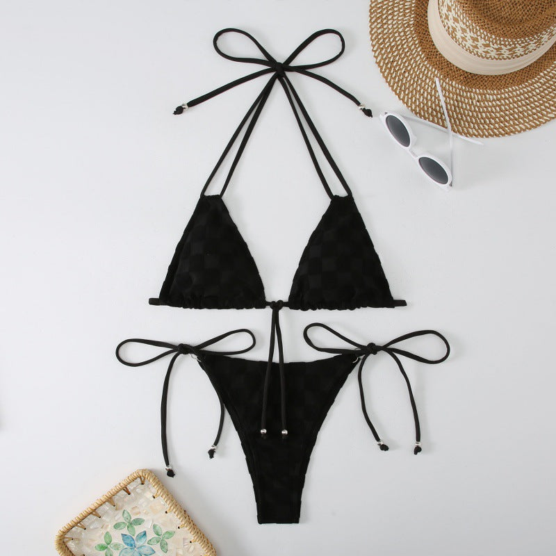 Damen Triangel-Bikini mit verstellbaren Trägern und hohem Beinausschnitt Echo Archiv