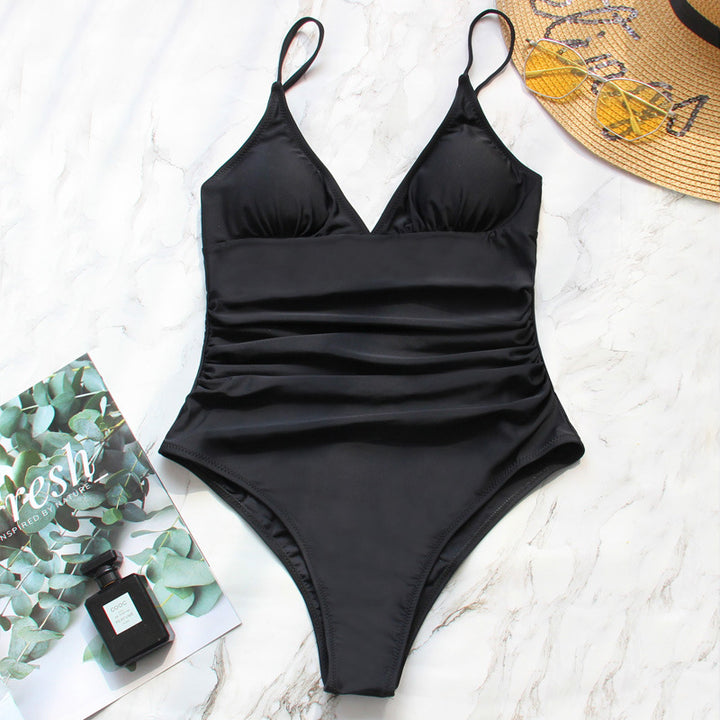 Damen Einteiliger Badeanzug mit gerafftem Design Echo Archiv