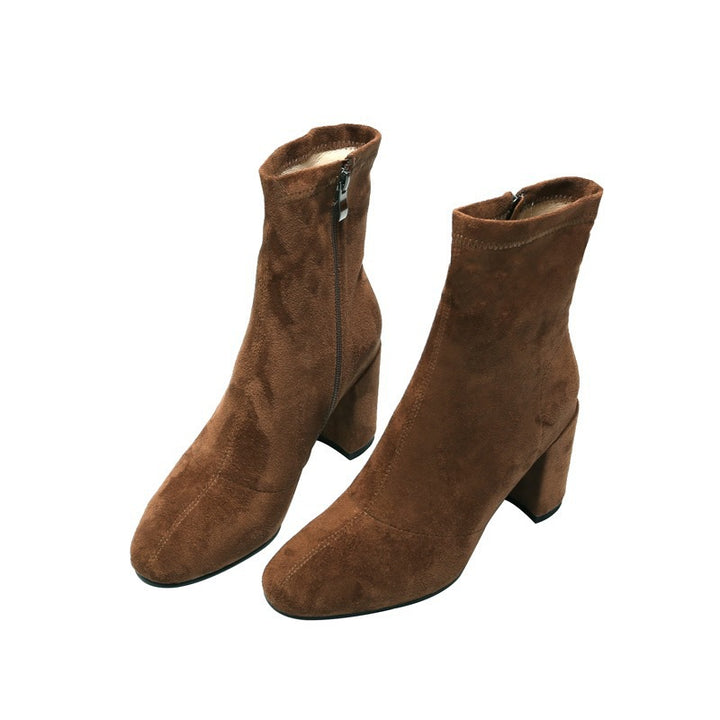 Damen nan Stretch-Stiefelette mit enganliegendem Sockenschaft und mittelhohem Blockabsatz Echo Archiv