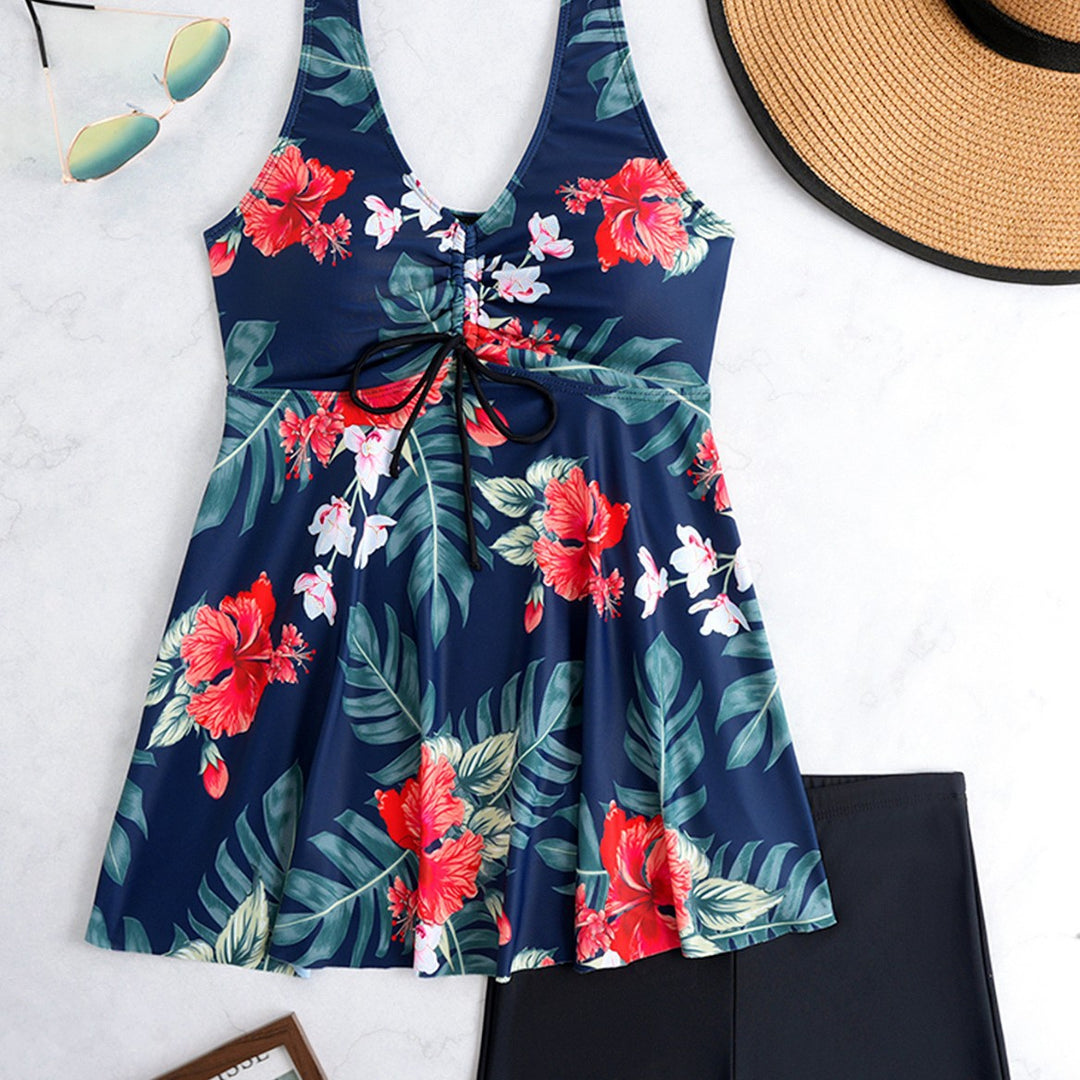 Damen Tankini-Set mit floralem Design und verstellbarem Oberteil Echo Archiv