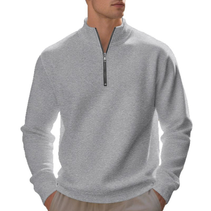 Herren sportlicher Sweatshirt mit modernem Stehkragen und Reißverschluss Echoarchiv