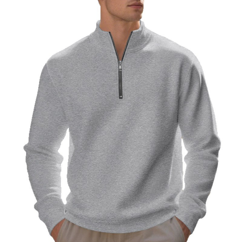 Herren sportlicher SwEchoarchivtshirt mit modernem Stehkragen und Reißverschluss Echoarchiv