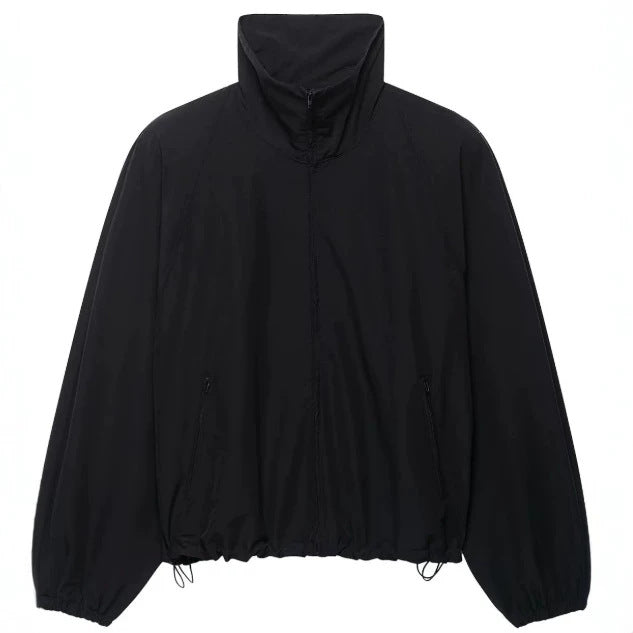 Damen Leichte Oversize-Windjacke im Bomberstil mit hohem Stehkragen und Kordelzug Echo Archiv