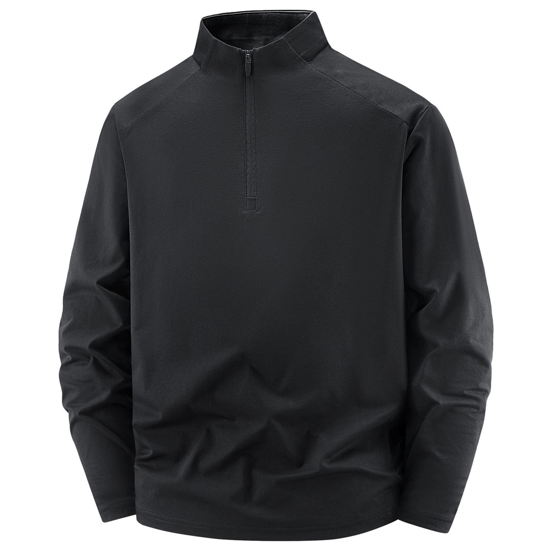 Herren Langarm-Halbreißverschluss-Performance-Pullover mit Stehkragen und technischem Stretch Echoarchiv