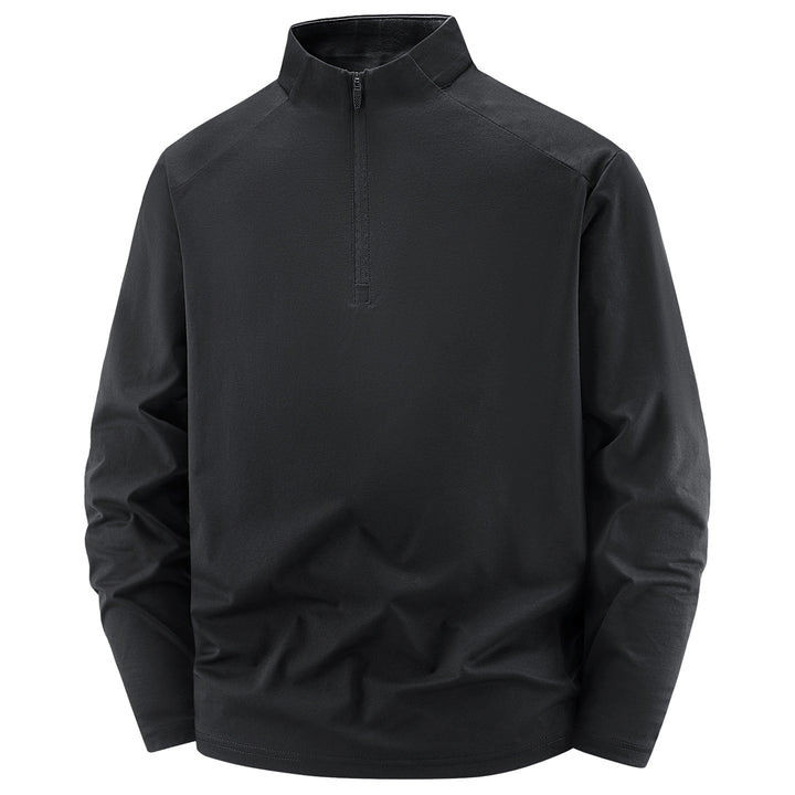 Herren Langarm-Halbreißverschluss-Performance-Pullover mit Stehkragen und technischem Stretch Echoarchiv