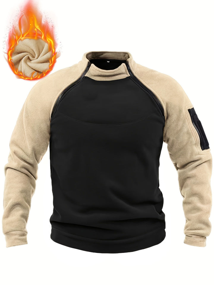 Herren Technischer Fleece-Pullover mit winddichter Frontpaneel und Armtasche Echo Archiv