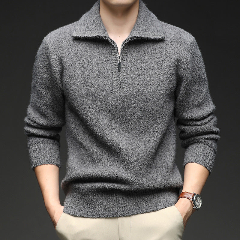 Herren Pullover mit hohem Kragen und Reißverschluss Echoarchiv